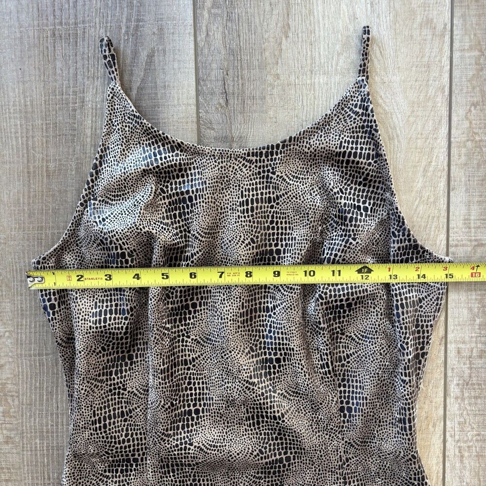 Vtg 90s Slip Dress Sz 4 Textured Velvet Snake Y2K Kennedy Mob Wife Chic Neutral - Picture 10 of 15